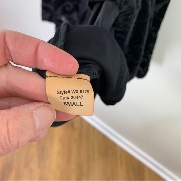 AQUA Sleeveless Black Burnout Velvet Pattern Little Black Dress S - Picture 7 of 13